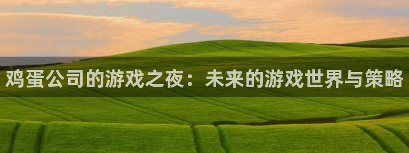 杜邦娱乐测速：鸡蛋公司的游戏之夜：未来的游戏世界与策略